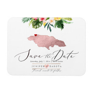 Íman de Mapa da Jamaica em Rose Gold PixDezines