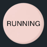 Íman de máquina de lavar louça rosa com escovas<br><div class="desc">Um imã mínimo de cozinha da máquina de lavar louça "em execução" com um fundo rosa esbatido que o ajuda com a organização da cozinha. Personalize com o seu texto.</div>