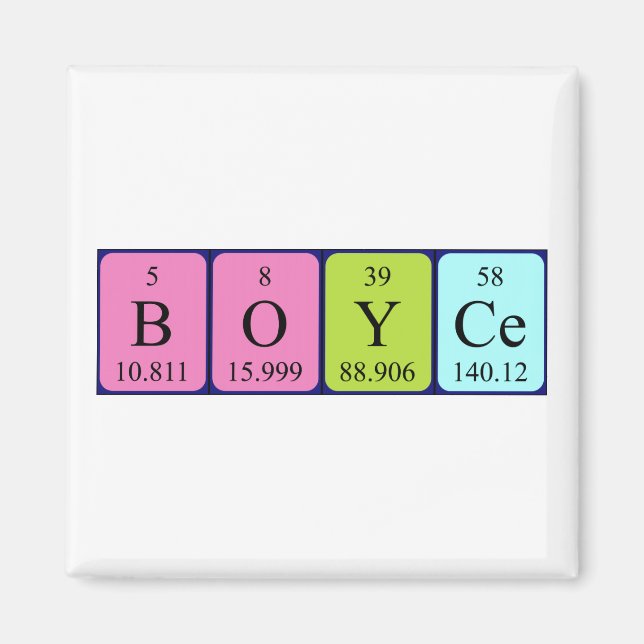 Íman de mesa periódica Boyce (Frente)