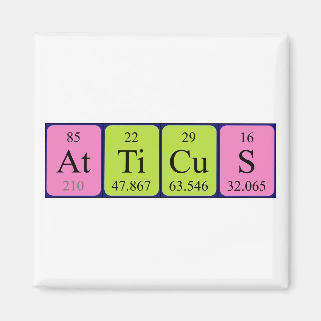 Íman de mesa periódica do Atticus (Frente)
