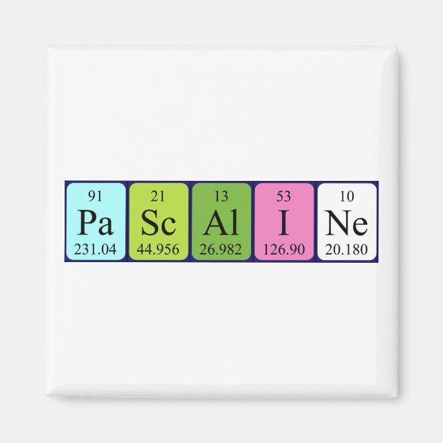 Íman de mesa periódica Pascaline (Frente)