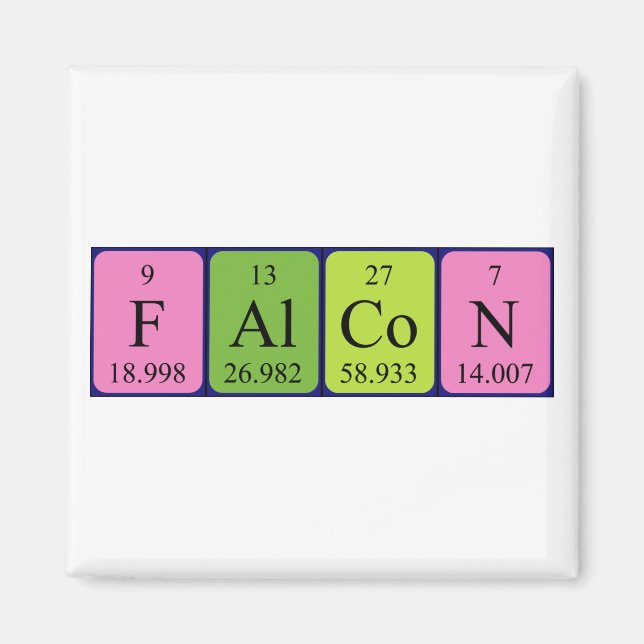 Íman de nome de mesa periódica do Falcão (Frente)
