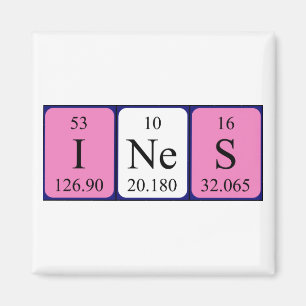 Íman de nome de mesa periódica Ines