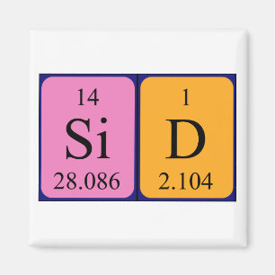 Íman de nome de mesa periódica Sid