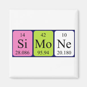 Íman de nome de mesa periódica Simone