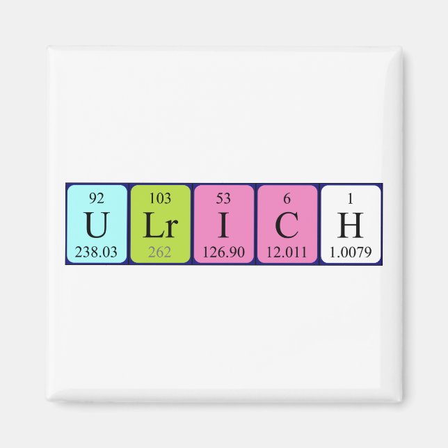 Íman de nome de mesa periódica Ulrich (Frente)