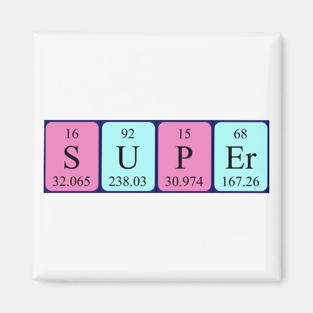 Íman de nome de mesa super periódica (Frente)
