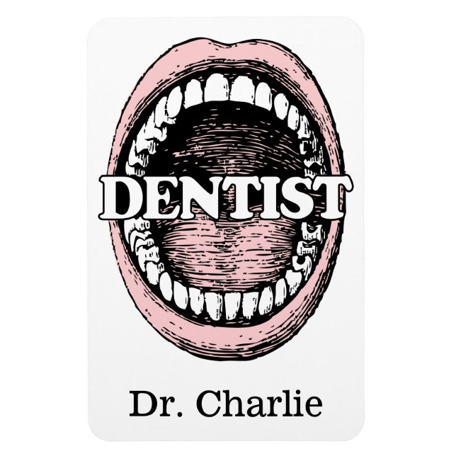 Íman de nome personalizado dentista (Vertical)