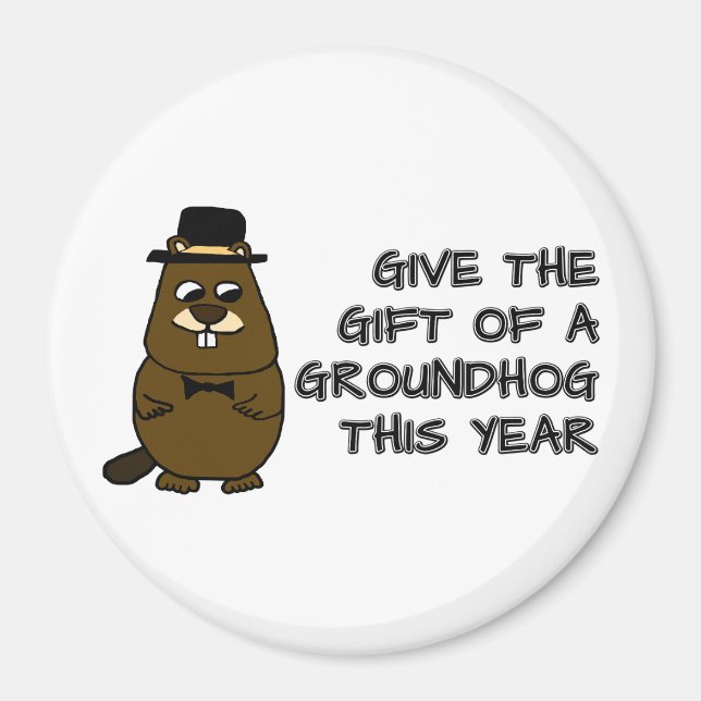 Íman Dê o presente de um Groundhog este ano (Frente)