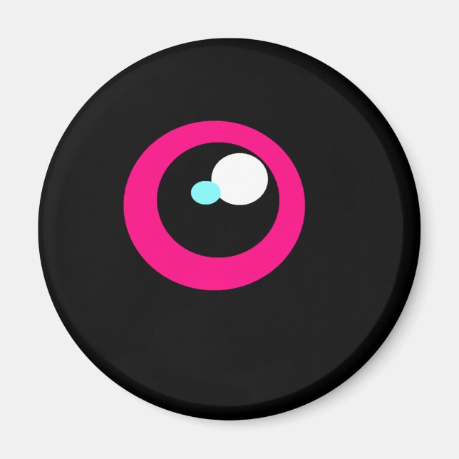 Íman de Olho de Imagem Monstro Rosa-Quente #2 (Frente)