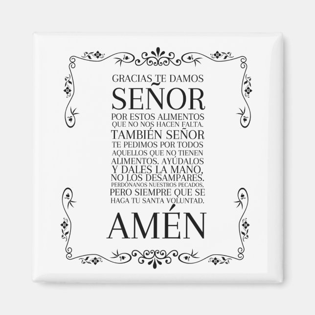 Íman de oração espanhol (Frente)