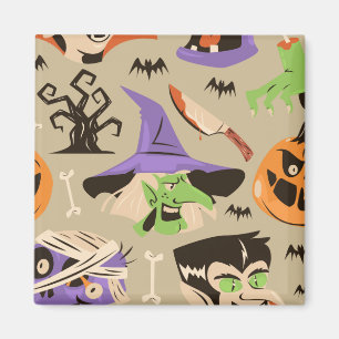 íman de padrão vintage de Halloween