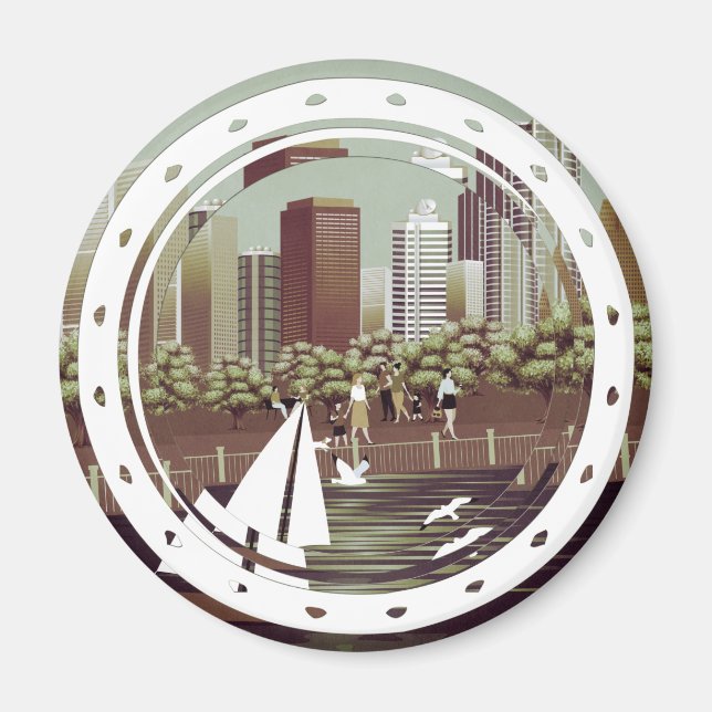Íman de paisagem urbana (Frente)