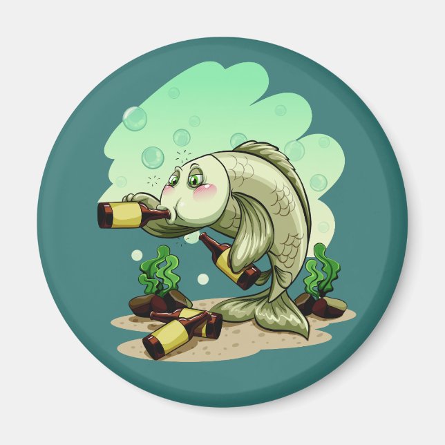 Íman de peixe bebendo (Frente)