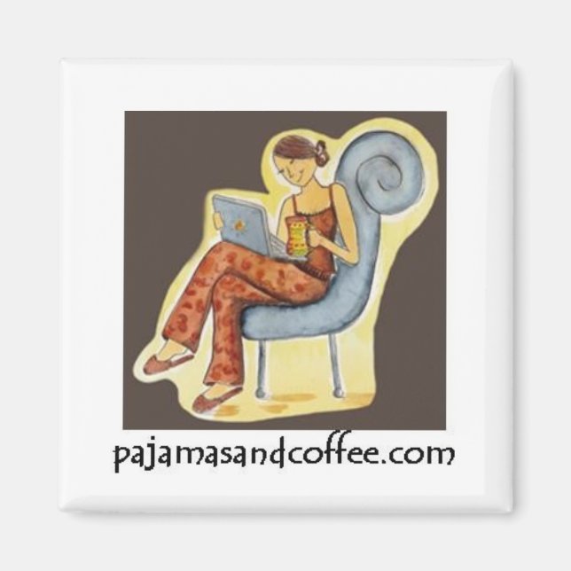 Íman de pijamas e café (Frente)