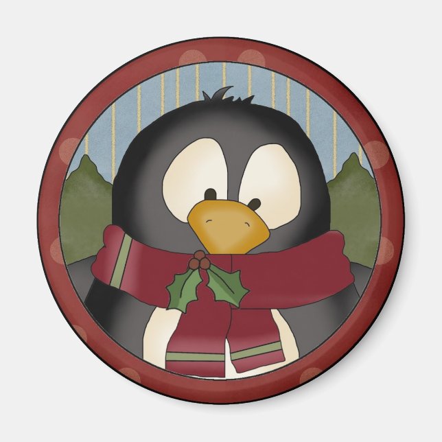 Íman de Pinguim Natal (Frente)