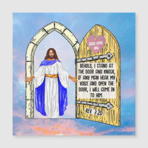 Íman de placa Revelação 3:20