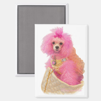 íman de poodle toy rosa, poodle rosa, geladeira
