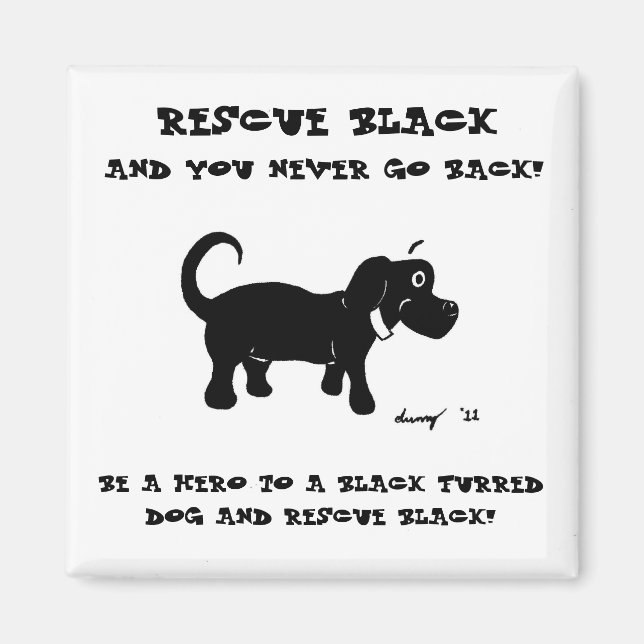 Íman de resgate de cães pretos (Frente)