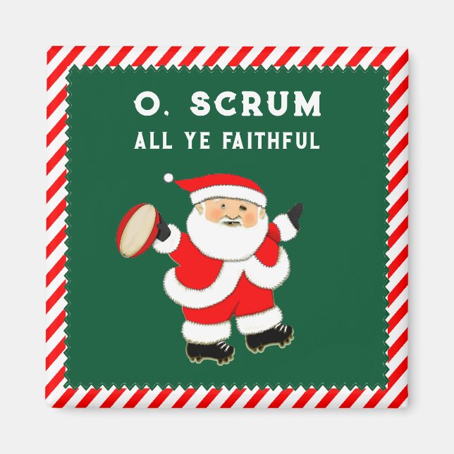 íman de Rugby para encher as meias de Natal (Frente)