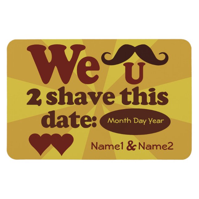 Íman de salvamento de bigode retrô personalizado (Horizontal)