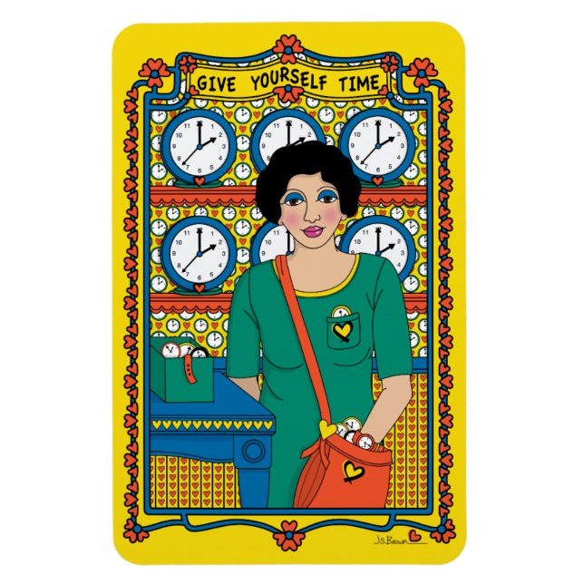 Íman Dê-se Tempo_B_4x6 Ímã de Geladeira (Vertical)