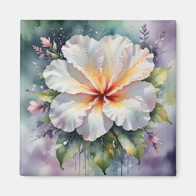 íman de sonho de hibisco branco (Frente)