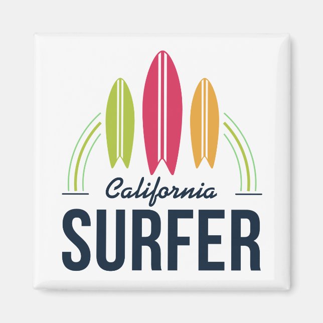Íman de Surfer de Localização Personalizada (Frente)