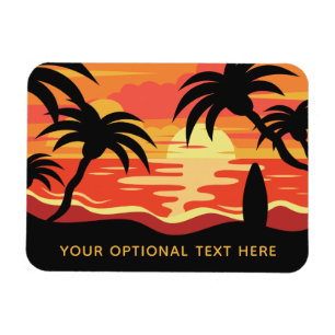 Íman de texto personalizado Tropical Sunset