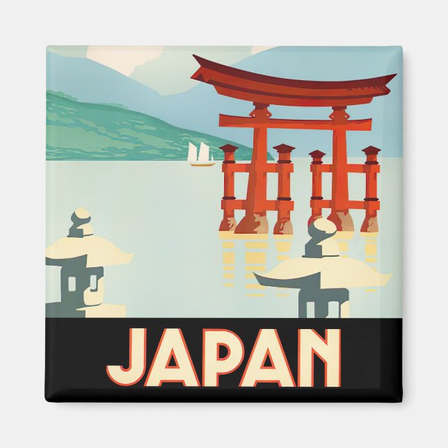 Íman de viagens vintage do Japão (Frente)