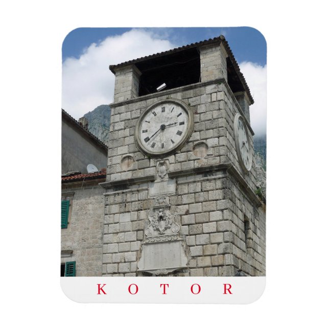 Íman de visão em torre de relógio Montenegro (Vertical)