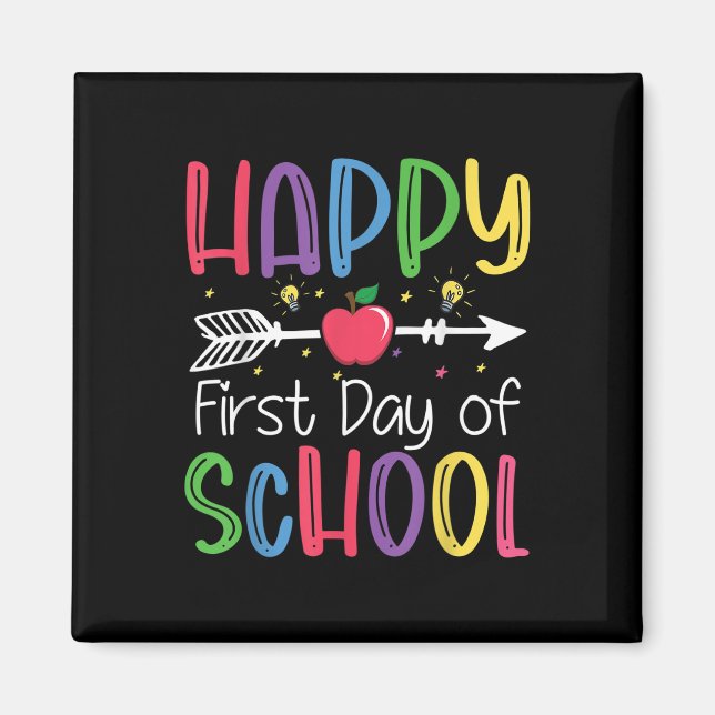 Íman De Volta À Escola Feliz Primeiro Dia De Aula Crian (Frente)