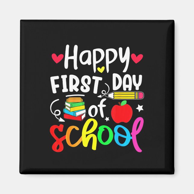 Íman De Volta À Escola Feliz Primeiro Dia De Estudante  (Frente)
