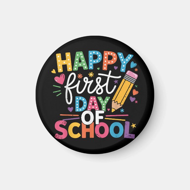 Íman De Volta À Escola Feliz Primeiro Dia Do Professor  (Frente)