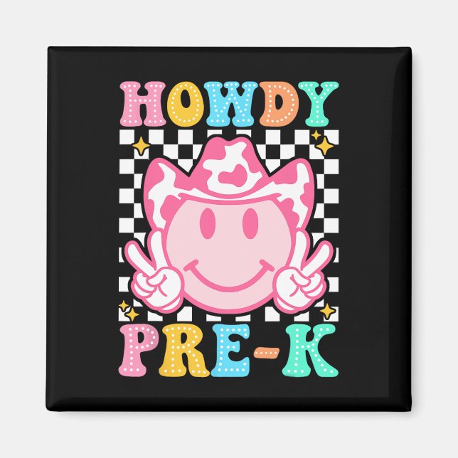 Íman De Volta à Escola Howdy Pré-k Lindo Caubói Ocident (Frente)