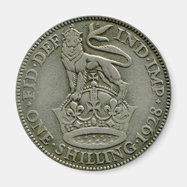 Íman de xelim britânico de 1928 (Frente)