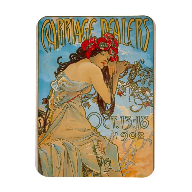 Íman Dealers de carruagem por Alphonse Mucha (1902) (Vertical)