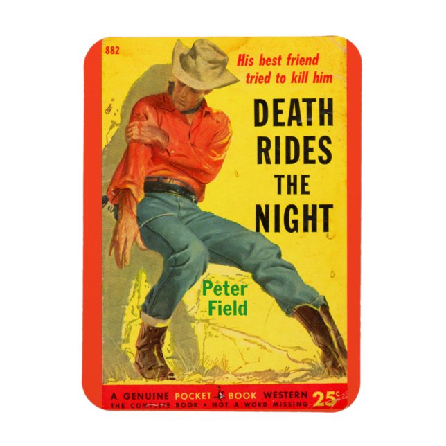Íman Death Rides the Night Western book cobrir (Vertical)