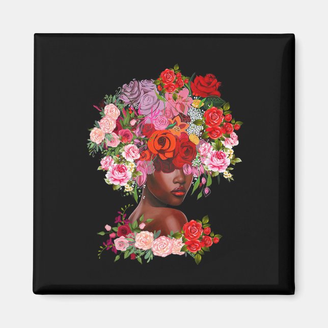 Íman Décima Sétima Mulheres Flores Histórias Negras Dro (Frente)