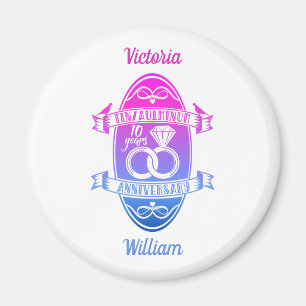 Íman Décimo décimo aniversário de casamento TIN ALUMÍNI