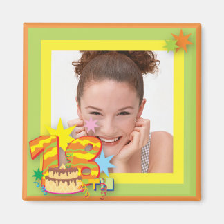 Íman Décimo oitavo ímã do quadro da foto do aniversário