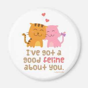 Íman Declaração de Amor Pun Humor Felino Gatinho Fofinh