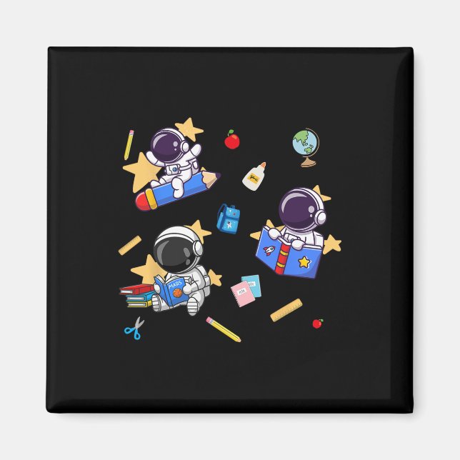 Íman Decolar Para o Aprendizado Volta às Aulas Astronau (Frente)