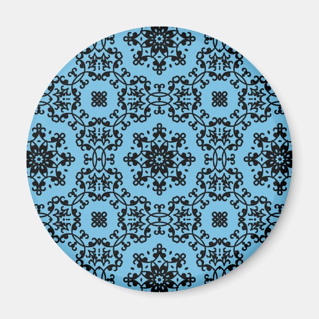 Íman Decoração azul-esbelta e amortecedor preto (Frente)