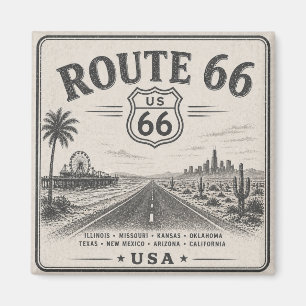 Íman Decoração de Arte de Viagem Americana pela Rota 66