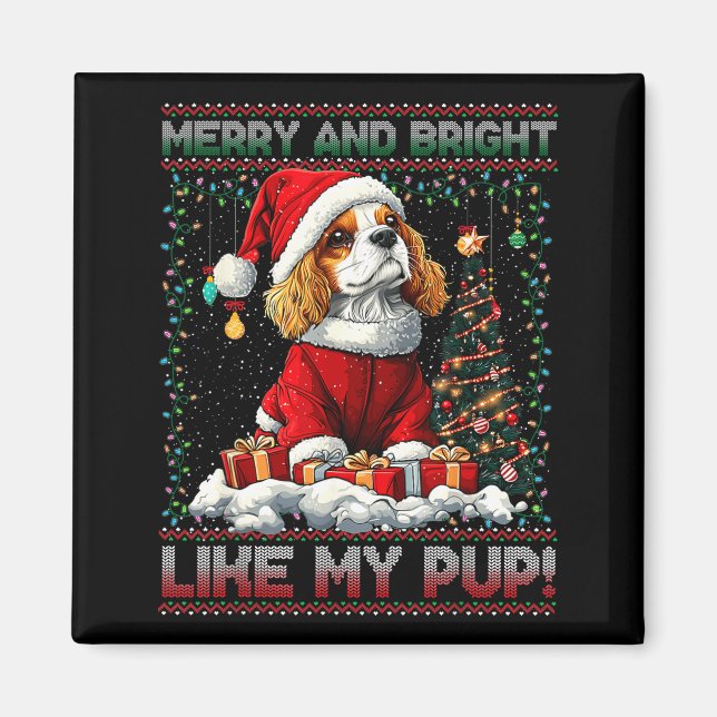 Íman Decoração de árvore de Natal do Cavalier King Char (Frente)