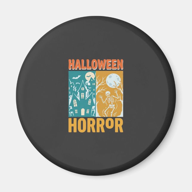 Íman Decoração de Casa Assombrada de Halloween Lua Esqu (Frente)