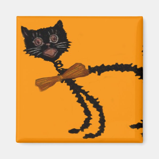 Íman Decoração de Halloween de Gato Preto Elástico (Frente)