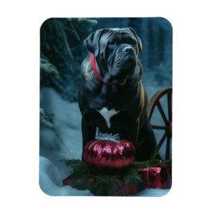 Íman Decoração de Natal Cane Corso Snowy Sleigh
