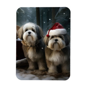 Íman Decoração de Natal Malti tzu Snowy Sleigh
